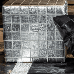 Silver Leather Cube