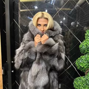 Silver Mist Fox Fur Elegance Coat