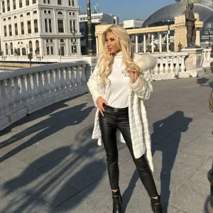 Chic Mink Collared Fur Coat