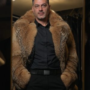 Man's Coyote Fur Elegant Coat